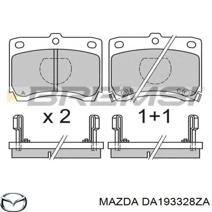 Гальмівні колодки Mazda DA193328ZA ціна, від 12.78 USD