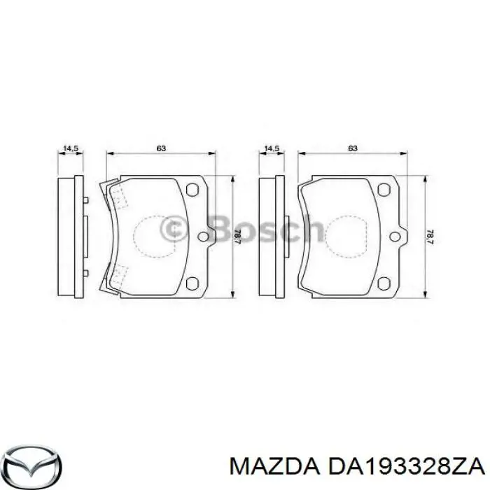 DA193328ZA Mazda Передні гальмівні колодки