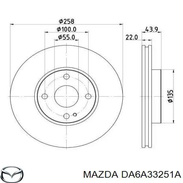 Купити DA6A33251A Mazda Ротор гальмівний