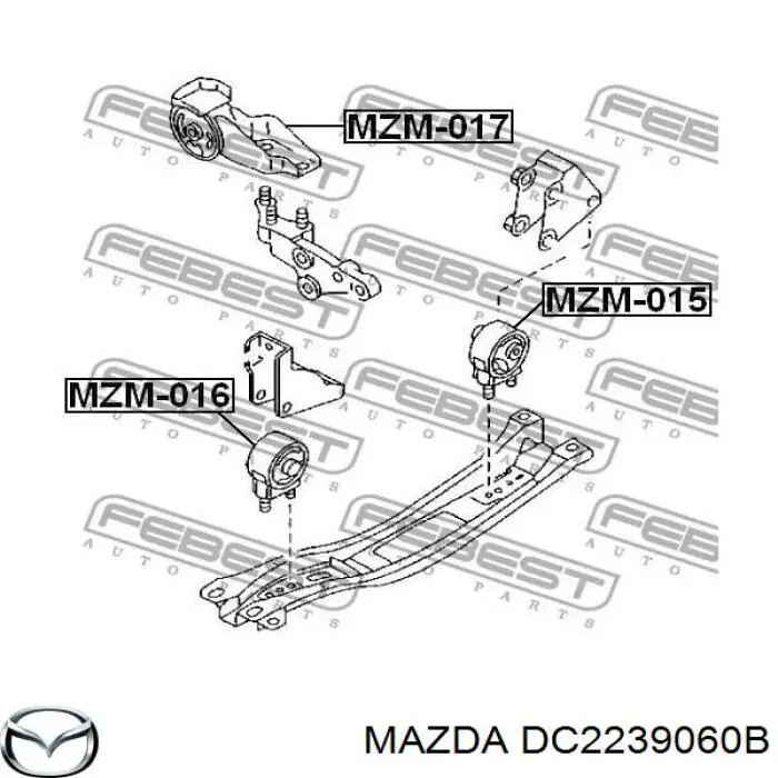 DC2239060B Mazda подушка (опора двигуна, права)