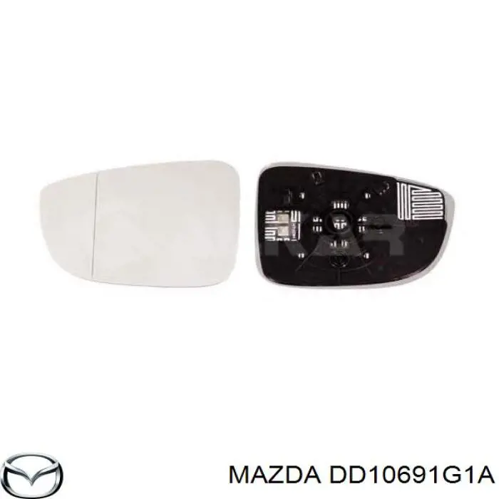 Дзеркальний елемент дзеркала заднього виду, правого Mazda 2 (DY) (Мазда 2)