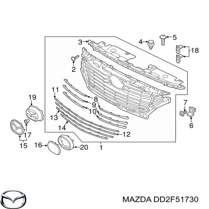 DD2F51730 Mazda Емблема решітки радіатора