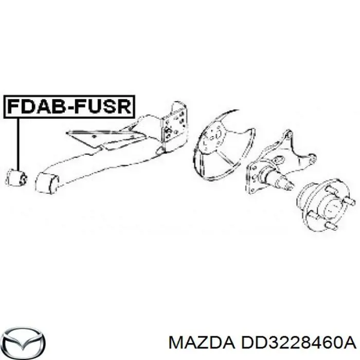 Сайлентблок задньої балки/підрамника DD3228460A Mazda