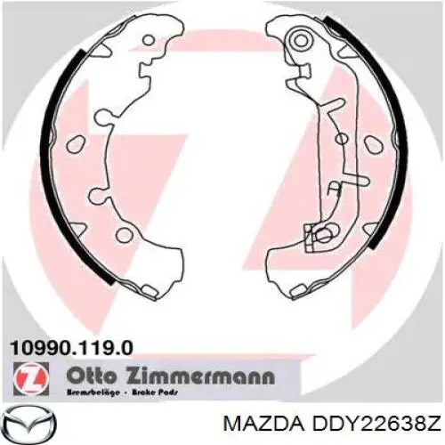 Колодки гальмові задні, барабанні DDY22638Z Mazda