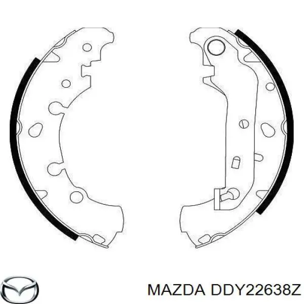 Гальма робочі задні ножні і гальмівні барабани Mazda DDY22638Z