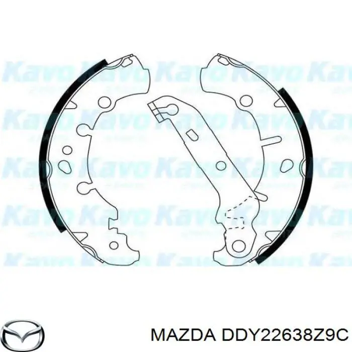 DDY22638Z9C Mazda колодки гальмові задні, барабанні