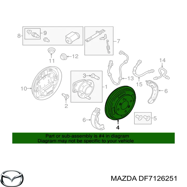 DF7126251 Mazda Барабан гальмівний задній