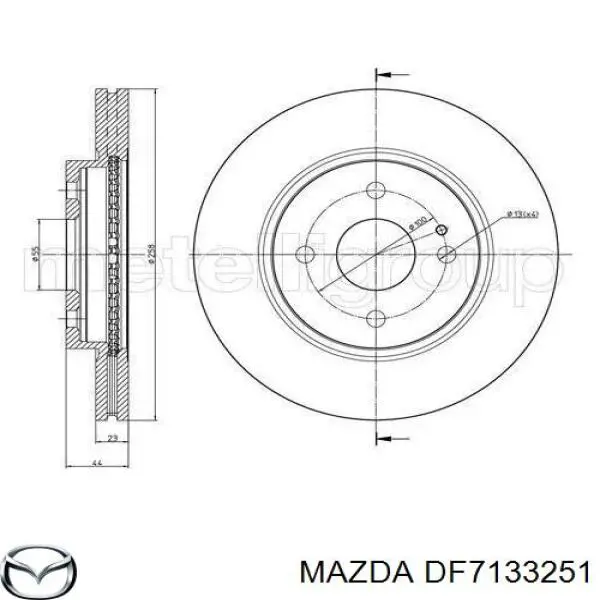 DF7133251 Mazda диск гальмівний передній