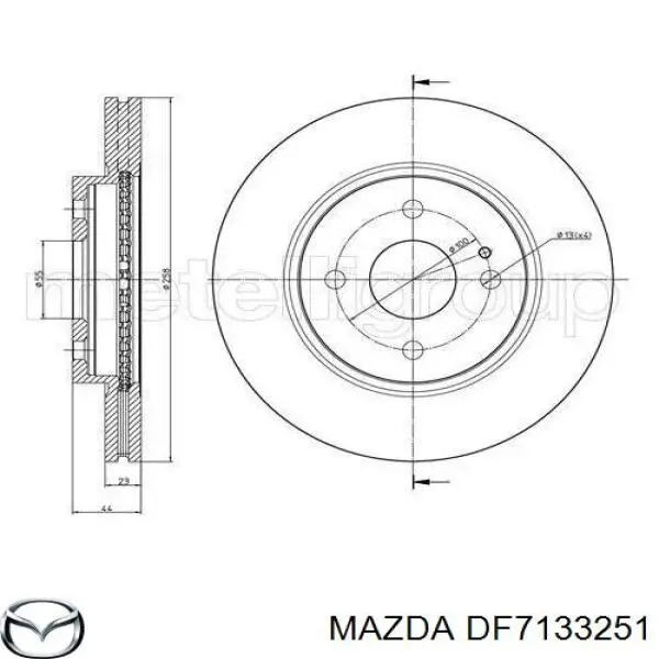 Диск переднього гальма Mazda DF7133251 ціна, від 45.57 USD