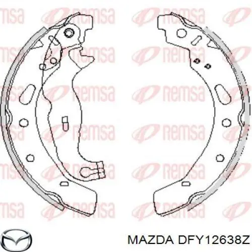 Колодки гальмові задні, барабанні DFY12638Z Mazda