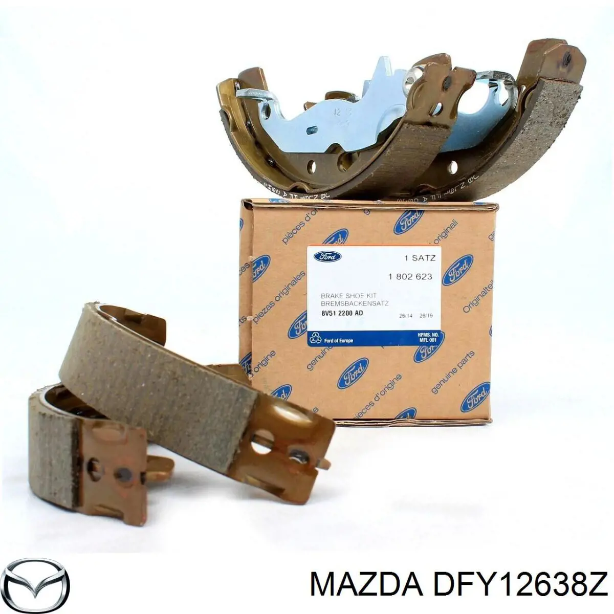 Гальма робочі задні ножні і гальмівні барабани Mazda DFY12638Z