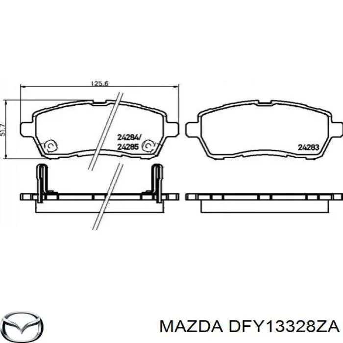 Колодки гальмівні передні, дискові DFY13328ZA Mazda