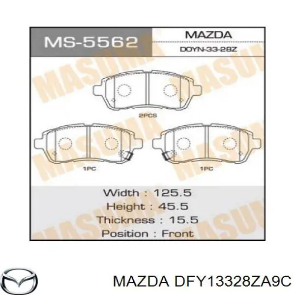 DFY13328ZA9C Mazda Передні гальмівні колодки
