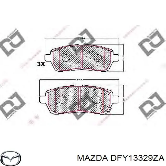 Передні тормозні колодки DFY13329ZA Mazda