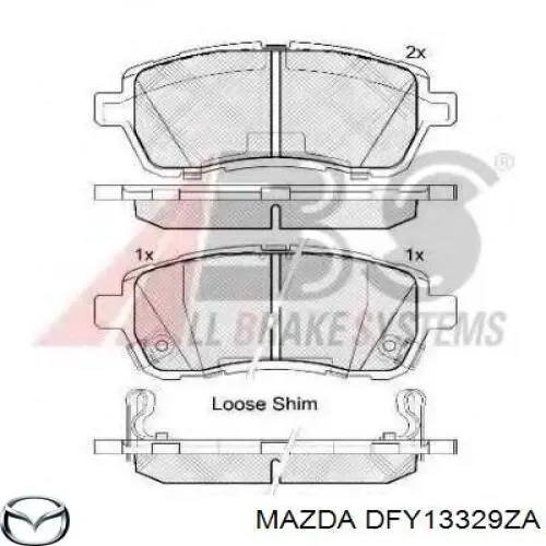 DFY13329ZA Mazda колодки гальмівні передні, дискові