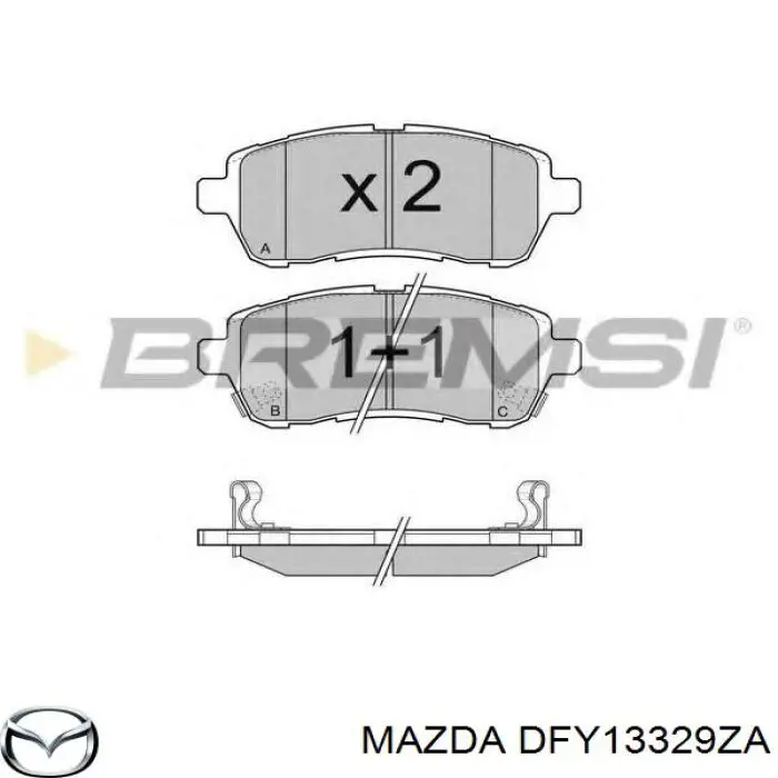 Гальмівні колодки Mazda DFY13329ZA ціна, від 17.61 USD