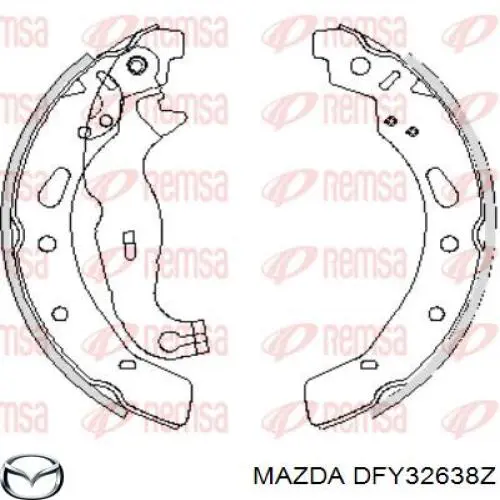 Купити DFY32638Z Mazda Колодки гальмові задні, барабанні