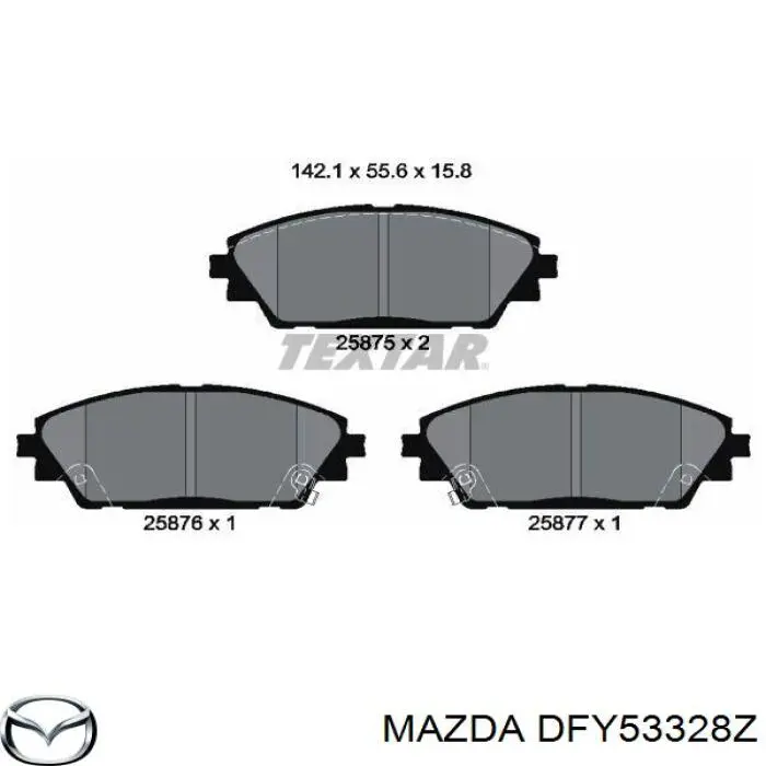 Гальмівні колодки Mazda DFY53328Z ціна, від 33.12 USD