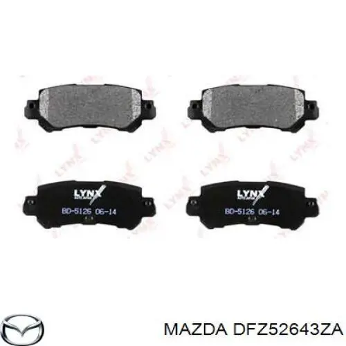 DFZ52643ZA Mazda Колодки гальмівні задні, дискові