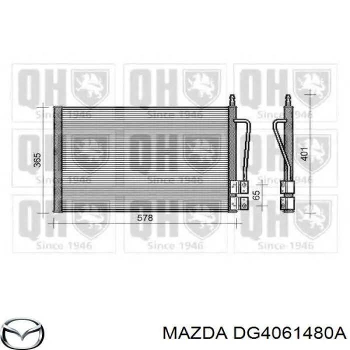 Радіатор кондиціонера DG4061480A Mazda