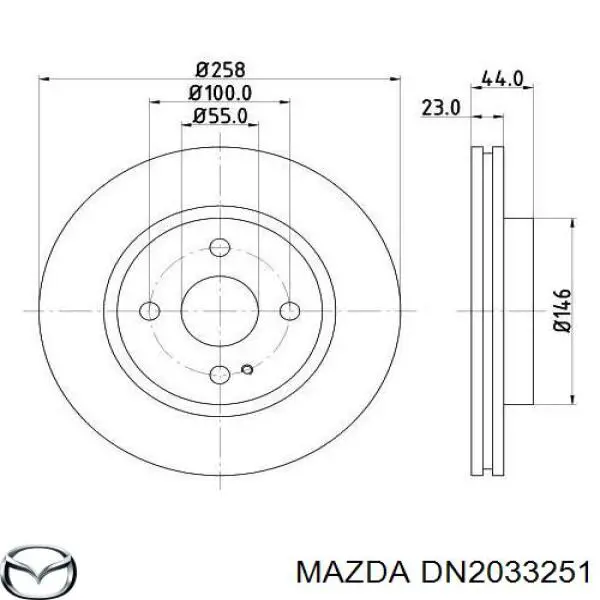 DN2033251 Mazda диск гальмівний передній