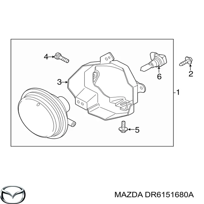 DR6151680A Mazda Фара протитуманна, права