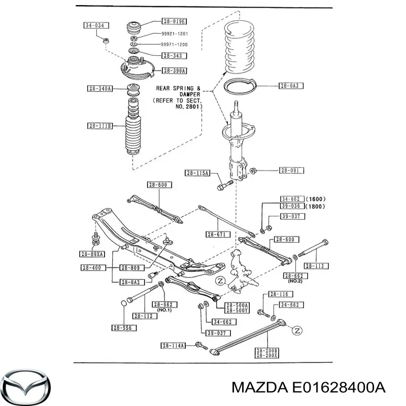 E01628400A Mazda Підвіска задня