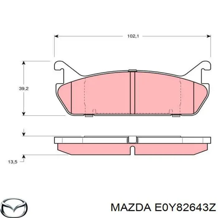 Колодки гальмові задні, дискові E0Y82643Z Mazda