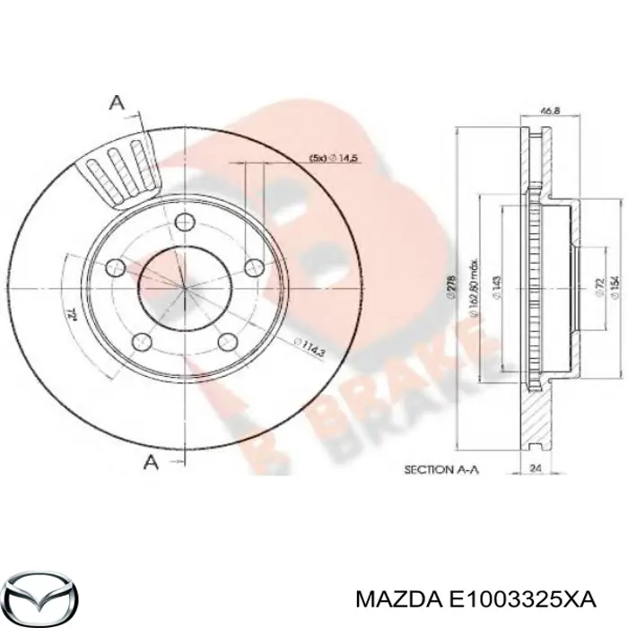 E1003325XA Mazda диск гальмівний передній