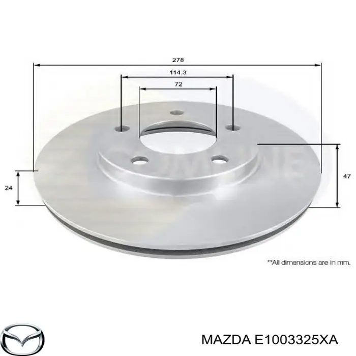 Диск переднього гальма Mazda E1003325XA ціна, від 39.30 USD