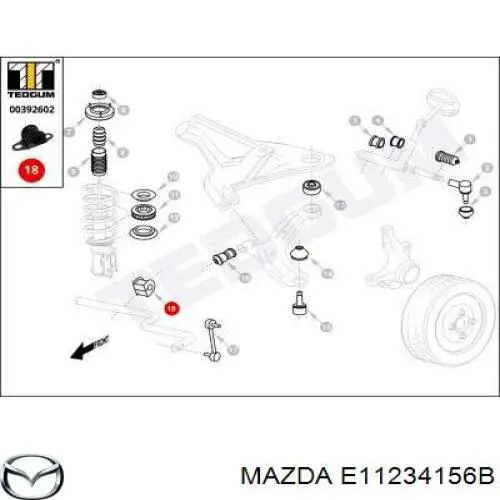 Втулка стабілізатора заднього Mazda E11234156B ціна, від 2.45 USD