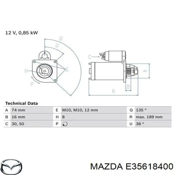 Купити E35618400 Mazda Стартер