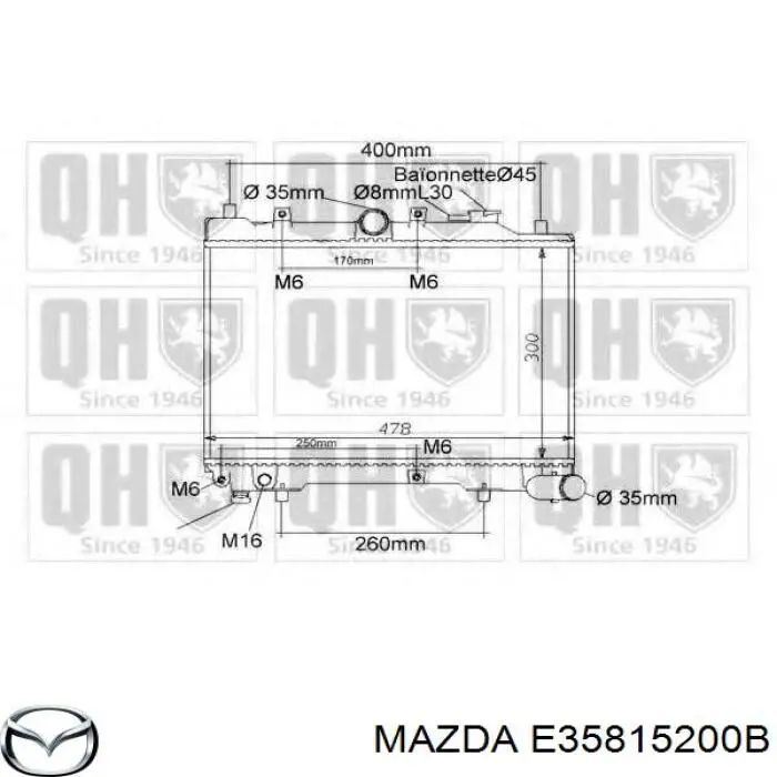 Радіатор E35815200B Mazda