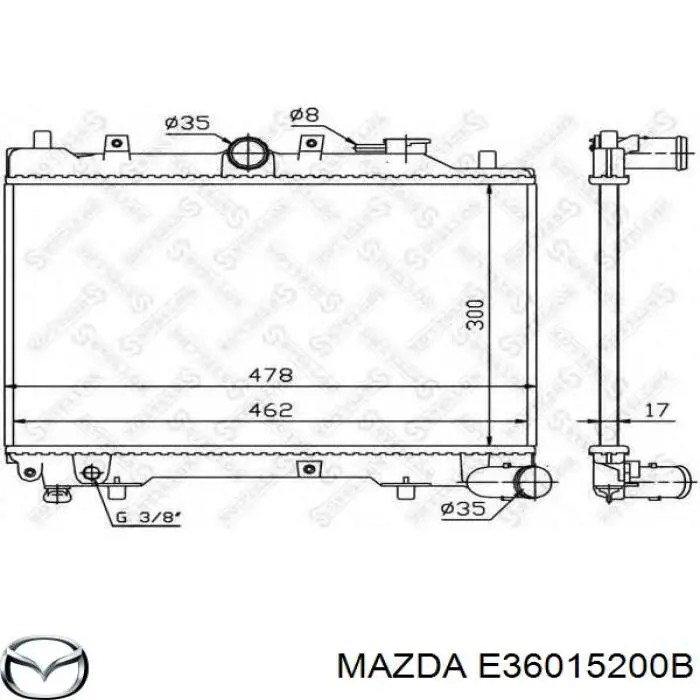 E36015200B Mazda Радіатор охолодження двигуна