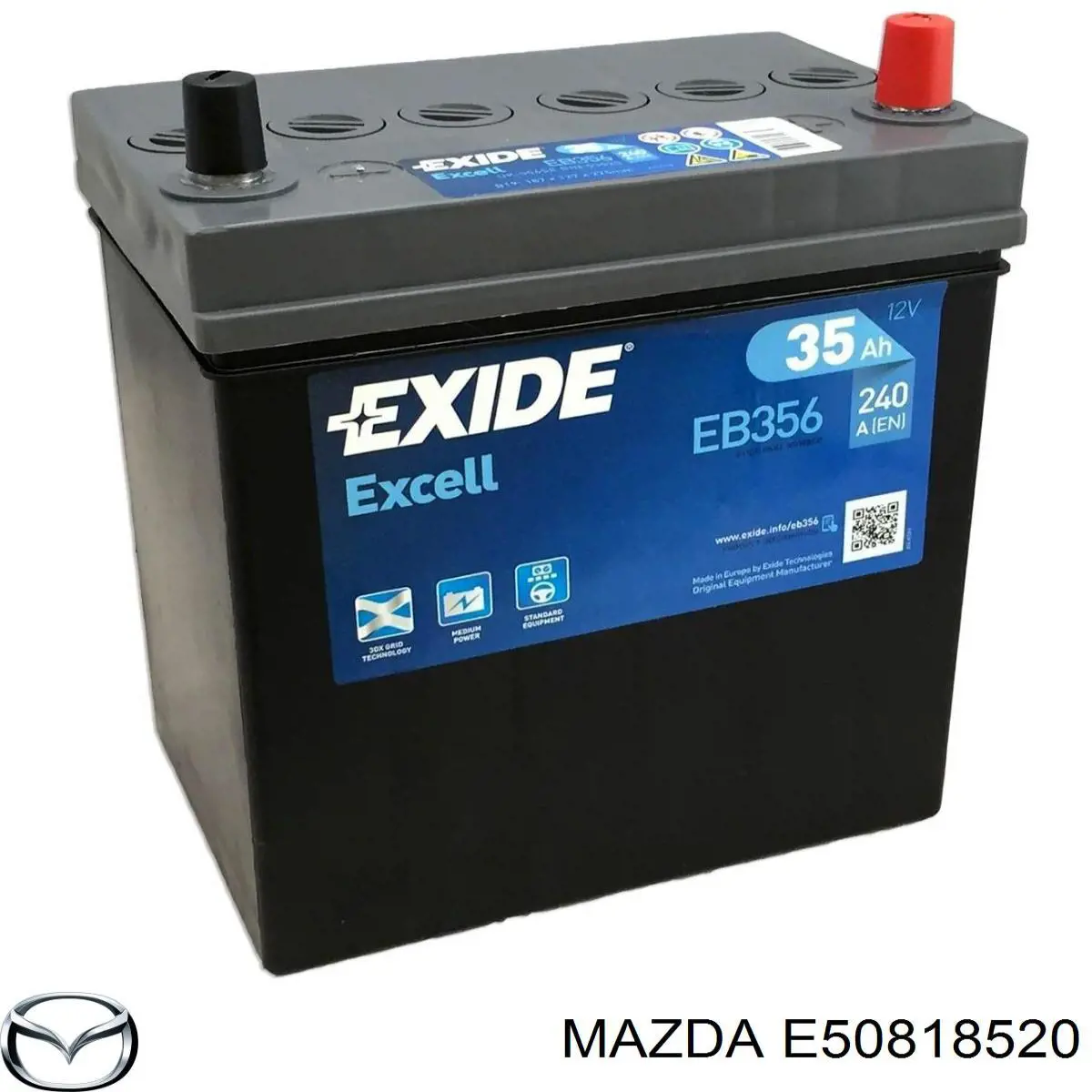 Батарея акумуляторна Mazda E50818520 ціна, від 82.62 USD