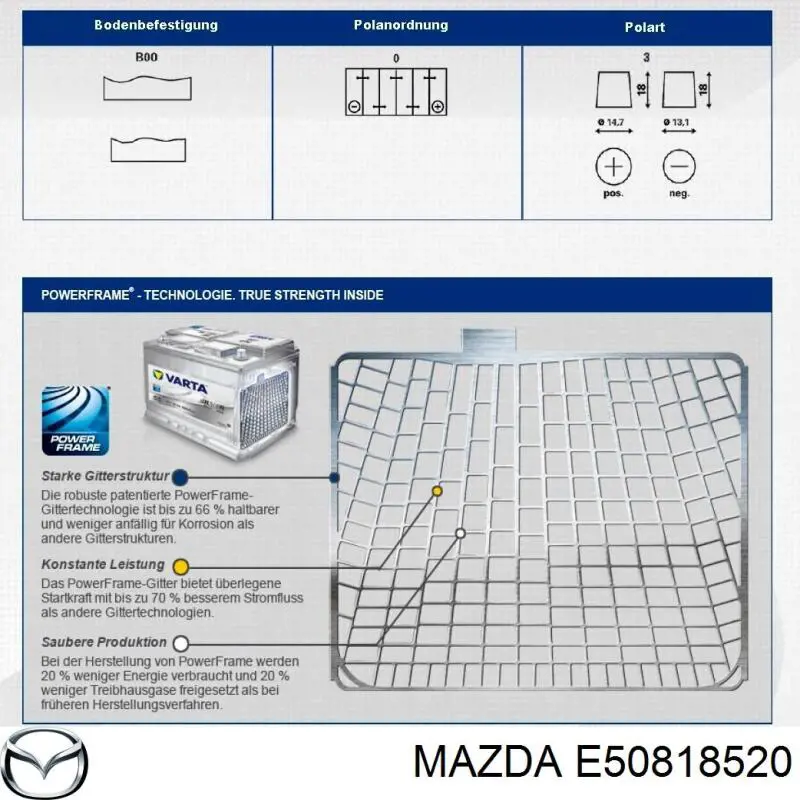 Купити E50818520 Mazda Автомобільна батарея