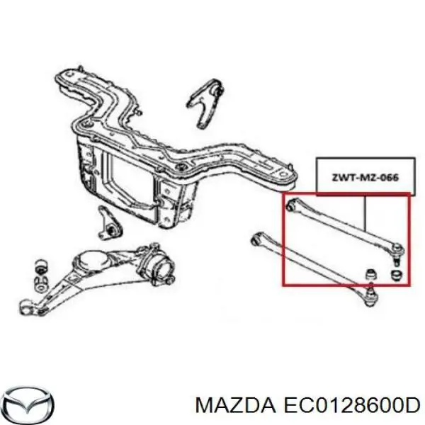 EC0128600D Mazda важіль задньої підвіски поперечний, правий