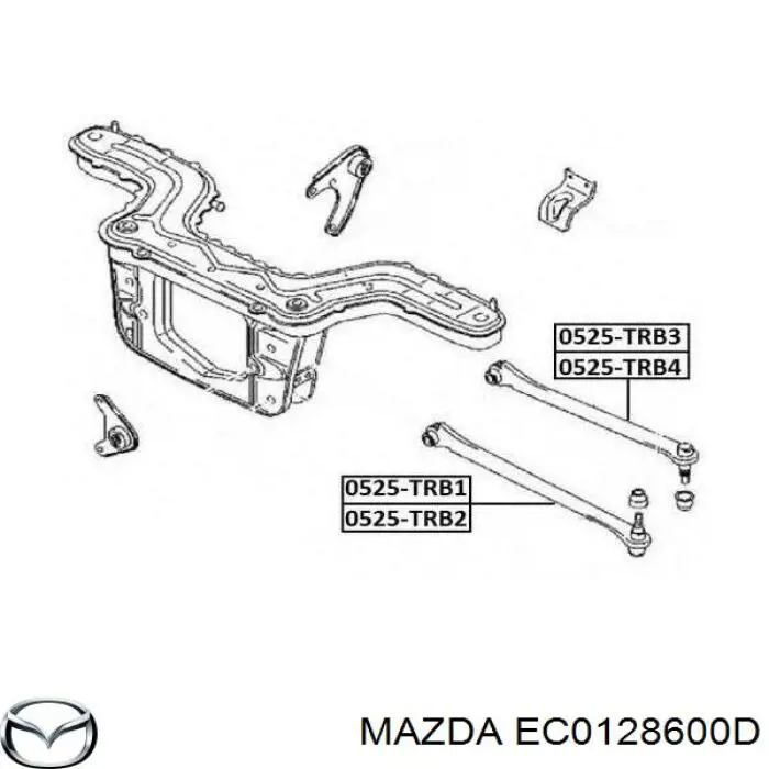 Важіль задньої підвіски поперечний, правий Mazda EC0128600D ціна, від 50.27 USD