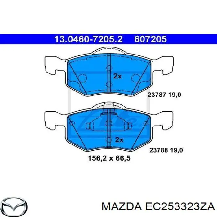 Колодки гальмівні передні, дискові EC253323ZA Mazda