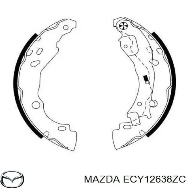 Купити ECY12638ZC Mazda Колодки гальмові задні, барабанні