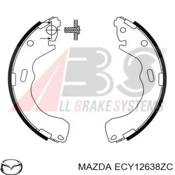 ECY12638ZC Mazda колодки гальмові задні, барабанні