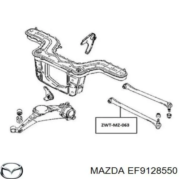 EF9128550 Mazda важіль задньої підвіски нижній, лівий