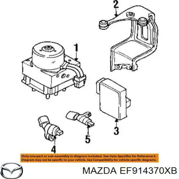 EF914370XB Mazda датчик абс (abs передній, правий)