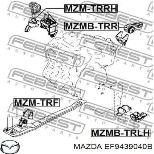 EF9439040B Mazda Задня подушка двигуна