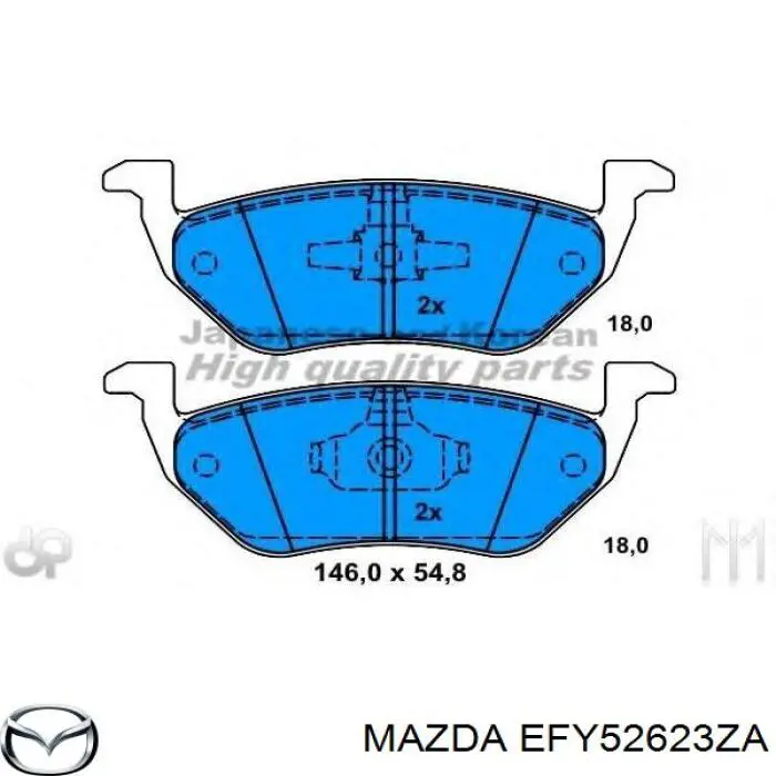 EFY52623ZA Mazda колодки гальмові задні, дискові