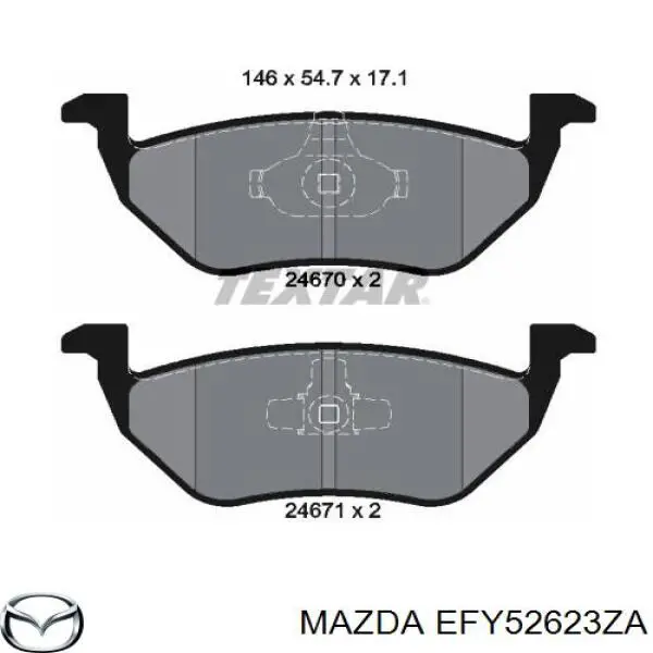Купити EFY52623ZA Mazda Задні колодки