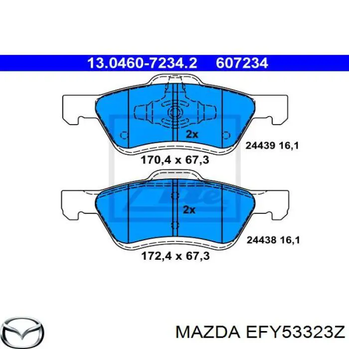 Купити EFY53323Z Mazda Колодки гальмівні передні, дискові