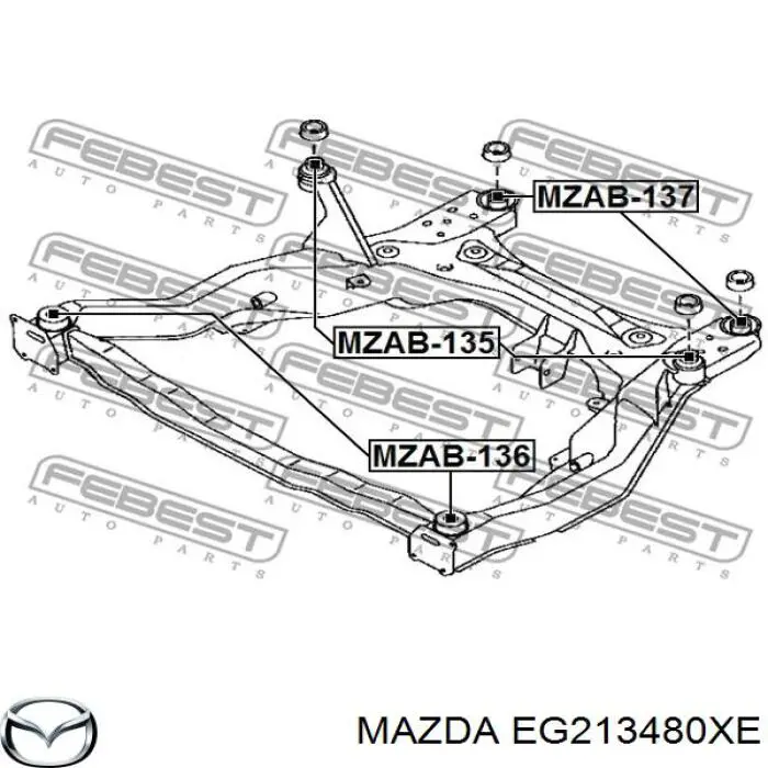 EG213480XE Mazda балка передньої підвіски, підрамник