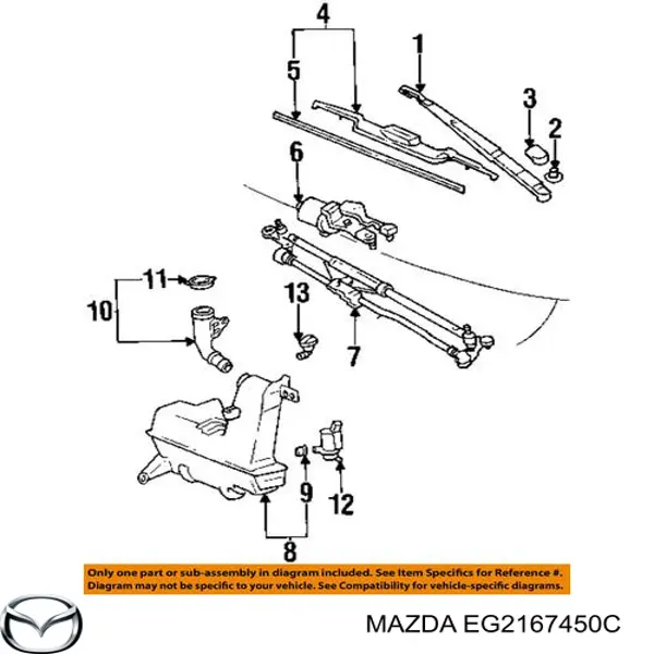 Двигун склоочисника заднього скла Mazda CX-7 Sport (Мазда CX-7)