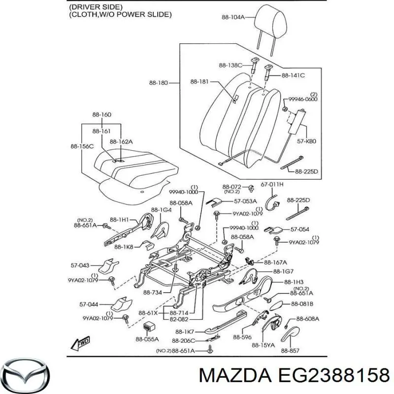  Mazda EG2388158 ціна, від 84.75 USD